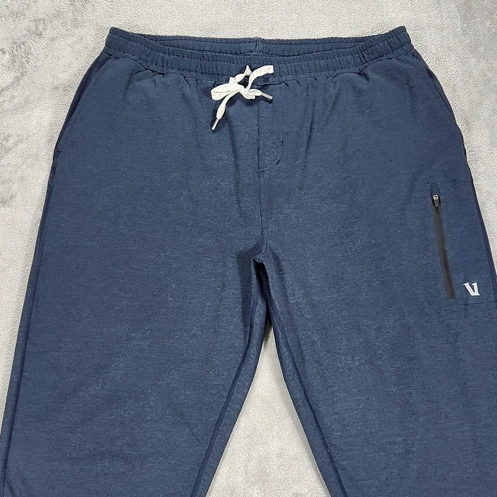 Vuori‎ Pants Mens 2XL 32 Blue Jogger Elastic Waist Zip Pocket Performance